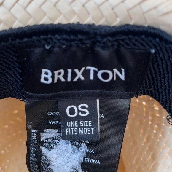 Brixton Straw fedora hat One size natural tan - Picture 3 of 4